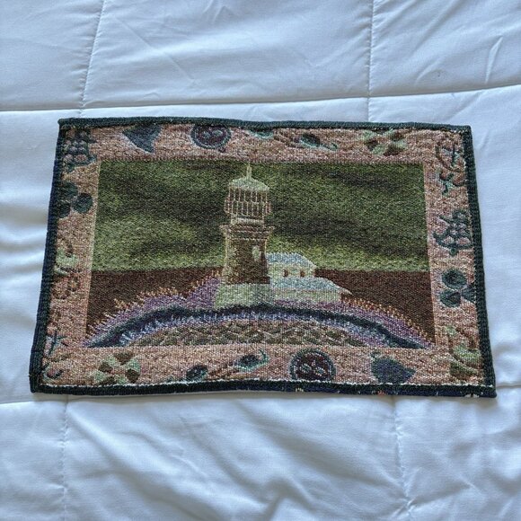 Vintage Set of 10 Coastal Nautical Beach Lighthouse Placemats Reversible 17x11 - Picture 5 of 7